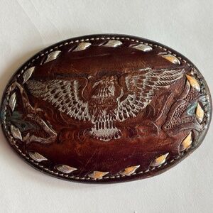Brazos Joe Belts Leather Eagle Western Style Vintage Belt Buckle